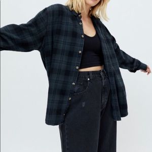 Urban outfitters oversized green flannel top